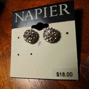 NEW WITH TAGS, CUBIC ZIRCONIA NAPIER EARRINGS